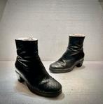 Shabbies gevoerde enkel laarzen “slangen“ patroon leer 38, Shabbies Amsterdam, Zwart, Lage of Enkellaarzen, Ophalen of Verzenden