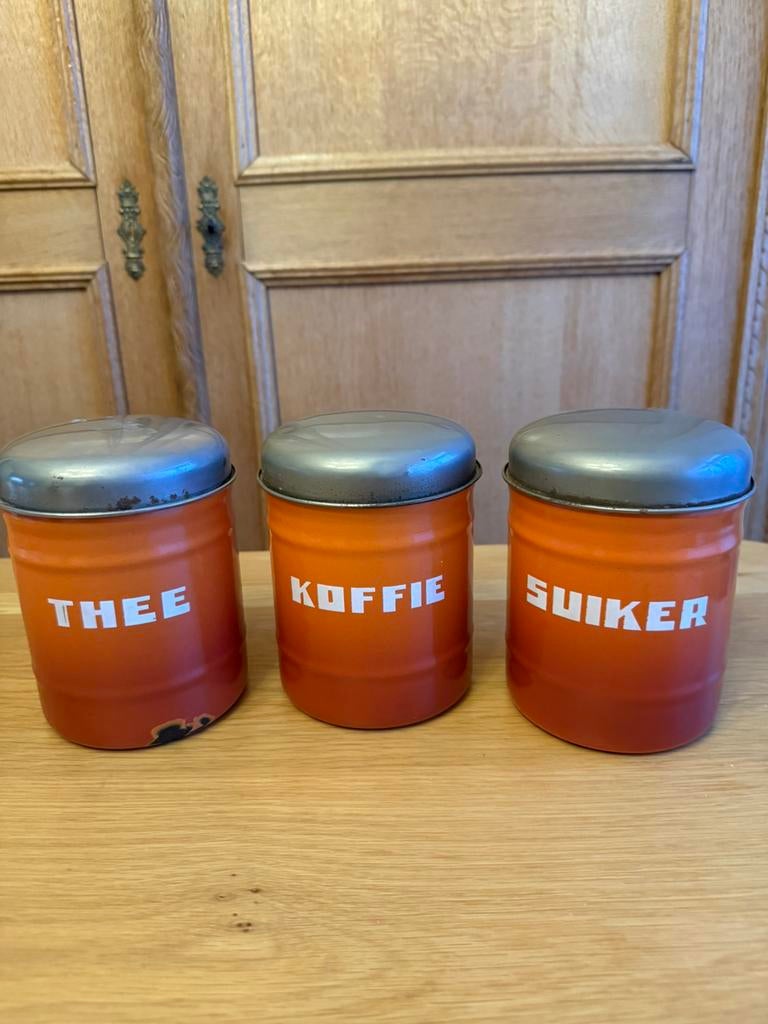 Voorraadpotten Emaille, Antiek en Kunst, Antiek | Emaille, Ophalen of Verzenden