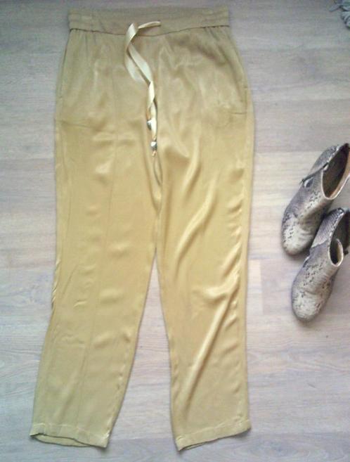 YAYA mostertgele viscose wijde broek maat 40, Kleding | Dames, Broeken en Pantalons, Gedragen, Maat 38/40 (M), Overige kleuren