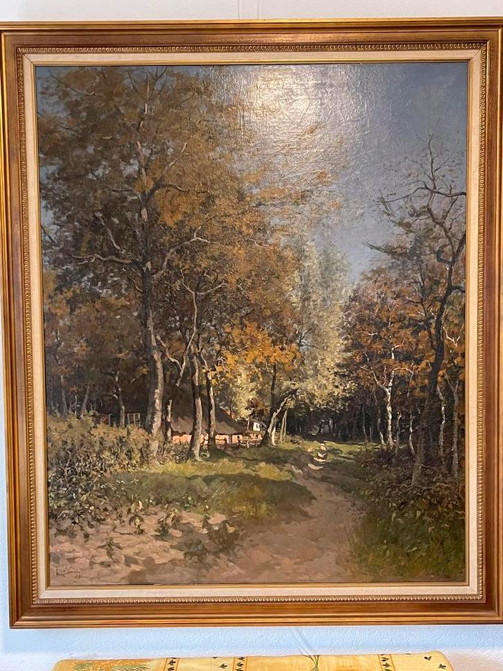 Jan van Vuuren, bospad, topklasse!, Antiek en Kunst, Kunst | Schilderijen | Klassiek, Ophalen