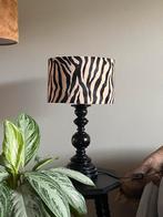 Qazqa velours lampenkap met zebraprint + lampenvoet, Ophalen, Overige kleuren, Rond, Nieuw