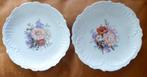 curiosa: 2 oude wandborden ANJERS EN DAHLIAS - 22 cm diam., Ophalen