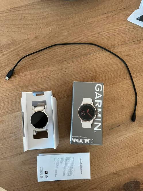 Garmin Vivoactive 5 créme, Sieraden, Tassen en Uiterlijk, Sporthorloges, Zo goed als nieuw, Android, Wit, GPS, Ophalen of Verzenden