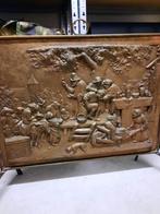 Bijzonder fraai antiek metalen haardscherm., Antiek en Kunst, Curiosa en Brocante, Ophalen