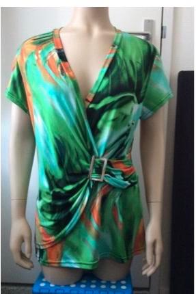 Top tuniek overslag groen oranje gekleurd occo paris M 38 beschikbaar voor biedingen