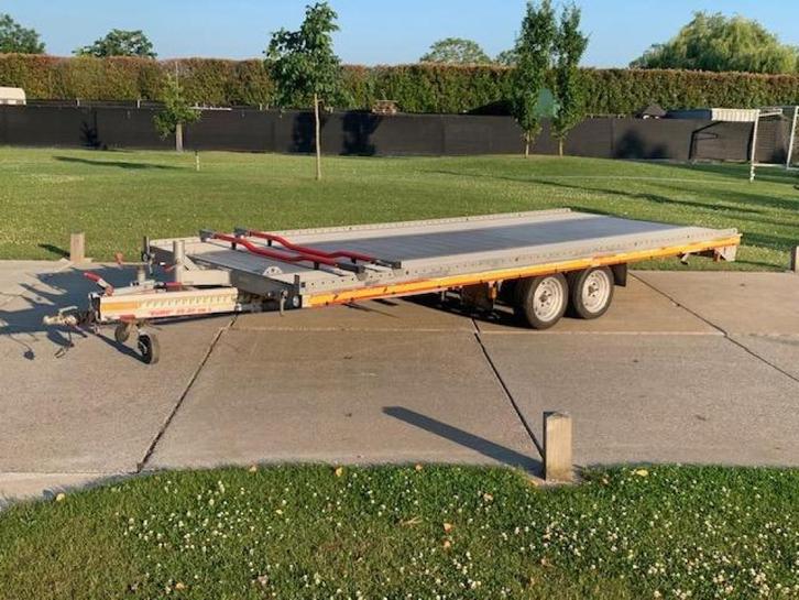 Fitzel Euro autotransporter kiepkantel VOL ALUMINIUM, Auto diversen, Aanhangers en Bagagewagens, Gebruikt