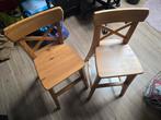 2 houten ikea kinderstoelen, Gebruikt, Twee, Bruin, Ophalen of Verzenden