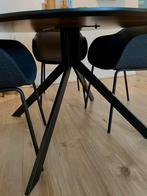 Mooie ronde eettafel + 4 stoelen | Zo goed als nieuw, Huis en Inrichting, Tafels | Eettafels, Ophalen, Rond, Zo goed als nieuw