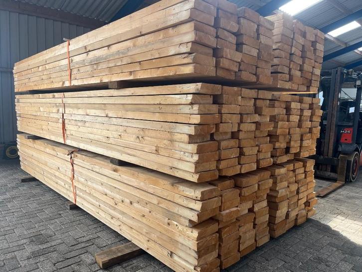 Diverse partijen mooie balken, Doe-het-zelf en Verbouw, Hout en Planken, Gebruikt, Balk, Vuren, 300 cm of meer, 50 mm of meer