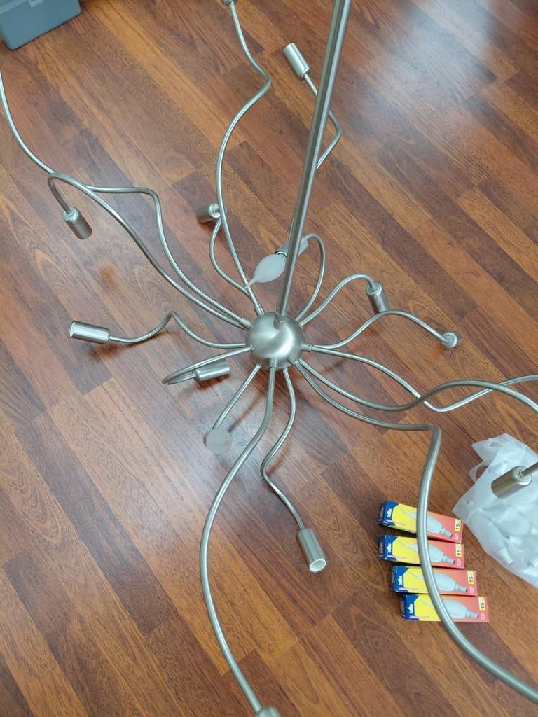 Moderne plafondlamp 13 armen, Ophalen, Zo goed als nieuw