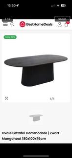 Eettafel mangohout zwart, Huis en Inrichting, Tafels | Eettafels, Ophalen, Rond, Nieuw, Vijf personen of meer