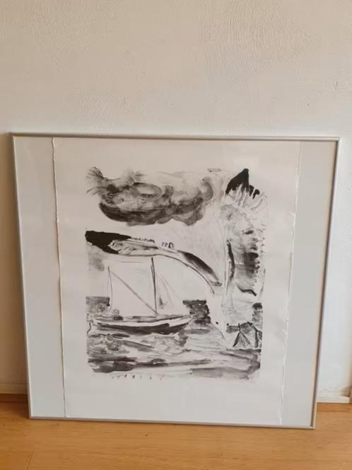 Emo Verkerk Meeuw boven Marsdiep Zeefdruk Genummerd gesignee, Antiek en Kunst, Kunst | Litho's en Zeefdrukken, Ophalen