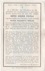 zr. Maria E. Wieler 1864 Westfalen + 1945 Weert, 80 jaar, Verzamelen, Verzenden