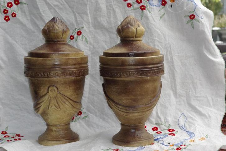 Stel dekselpotten/ bloemen vaasje, Antiek en Kunst, Curiosa en Brocante, Ophalen of Verzenden