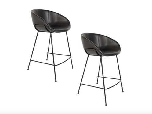 Zuiver Feston Barkruk 65 cm Zwart Set van 3 €359 p.s. nu, Huis en Inrichting, Barkrukken, Nieuw, Leer, Ophalen of Verzenden