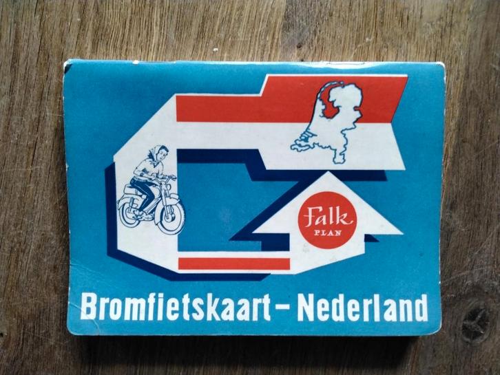 Vintage Bromfietskaart Nederland - Falk Plan, Boeken, Atlassen en Landkaarten, Gelezen, Landkaart, Nederland, 1800 tot 2000, Ophalen