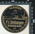 Sticker: Slagerij Schlangen - Kerkrade, Verzenden, Zo goed als nieuw, Bedrijf of Vereniging