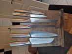Messen set met Herman messenblok, Ophalen of Verzenden, Zo goed als nieuw, Rvs of Chroom