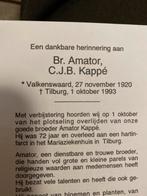 Br. Kappé 1920 Valkenswaard 1983 Tilburg, Ophalen of Verzenden, Bidprentje