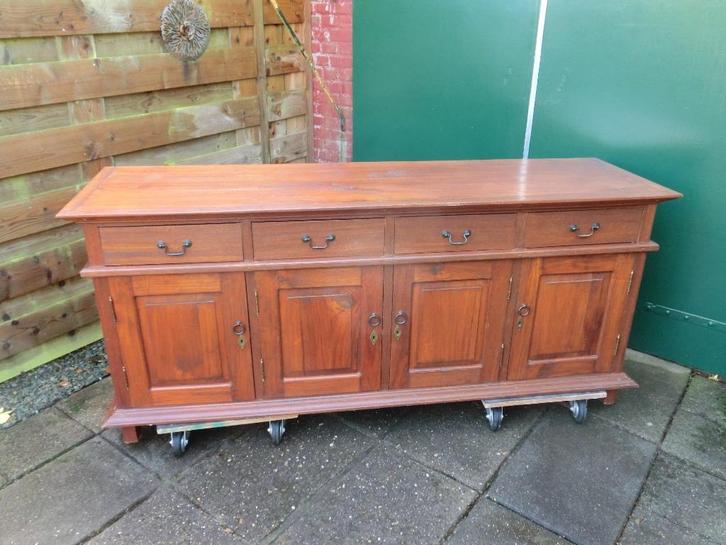 Teak dressoir, Huis en Inrichting, Kasten | Dressoirs, Gebruikt, 150 tot 200 cm, 25 tot 50 cm, Met lade(s), Met deur(en), Met plank(en)