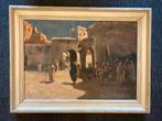 Olieverfschilderij Oosters tafereel East Market scene, Ophalen