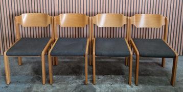 16 x Vintage houten deense design stoelen cafestoelen retro beschikbaar voor biedingen