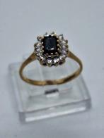 Gouden ring met Saffier, Ophalen of Verzenden, Met edelsteen, Dame, Goud