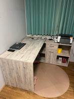 Mooie hoek bureautafel met opbergruimte, Huis en Inrichting, Bureaus, Ophalen, Gebruikt, Bureau