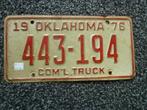 Kentekenplaat licenseplate Oklahoma 1976 USA, Verzenden, Gebruikt, Auto's