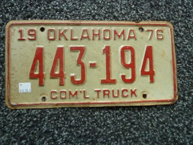 Kentekenplaat licenseplate Oklahoma 1976 USA, Verzamelen, Automerken, Motoren en Formule 1, Gebruikt, Auto's, Verzenden