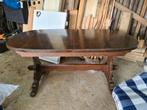 Eiken Kloostertafel + 4 Stoelen, Ophalen, Gebruikt, 100 tot 150 cm, 200 cm of meer