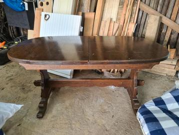 Eiken Kloostertafel + 4 Stoelen beschikbaar voor biedingen