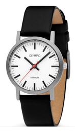 Olympic horloge MET GARANTIEBEWIJS, Overige merken, Leer, Staal, Polshorloge