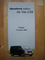 Mercedes Vito Prijslijst 1999, Ophalen, Mercedes, Zo goed als nieuw, Mercedes-Benz