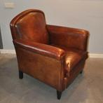 Schapenleren fauteuil model Leeds, Ophalen of Verzenden, Zo goed als nieuw, 50 tot 75 cm, Leer