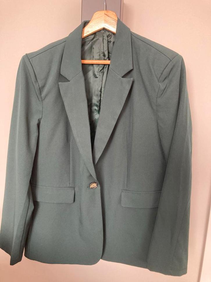 Mooie Groene colbert maat 44 met bijpassende broek, Kleding | Dames, Jasjes, Kostuums en Pakken, Zo goed als nieuw, Kostuum of Pak