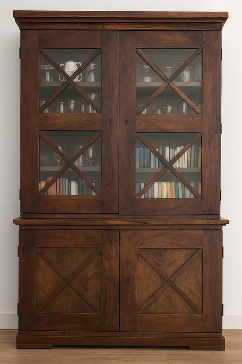 Buffetkast massief hout koloniale stijl, Huis en Inrichting, Kasten | Vitrinekasten, Zo goed als nieuw, 200 cm of meer, 100 tot 150 cm