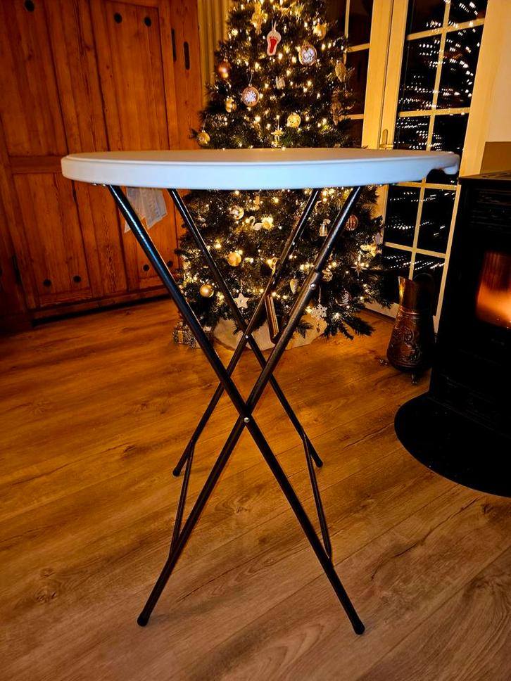 2 Statafels 80cm met zwarte rok., Huis en Inrichting, Tafels | Statafels, Gebruikt, Ophalen