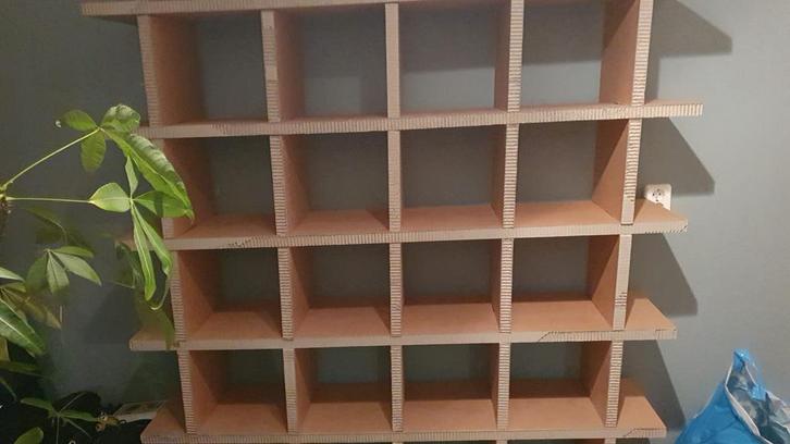 Kartonnen kast met vakken Kartent, Huis en Inrichting, Kasten | Boekenkasten, Gebruikt, 100 tot 150 cm, 100 tot 150 cm, 25 tot 50 cm