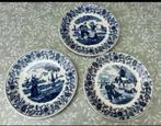 3 st Petrus Regout borden Fantasie Delfts Blauw of 2 st Delf, Ophalen of Verzenden