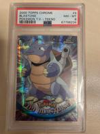 Topps Chrome Blastoise Tekno PSA 8 - Zeldzaam!, Ophalen of Verzenden, Zo goed als nieuw, Losse kaart, Foil