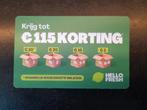 Twee kortingskaarten Hello Fresh, Twee personen, Kortingsbon, Overige typen