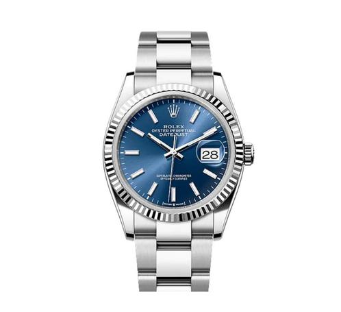 Rolex Datejust 36mm Blue Dial 2025 ZGAN, Sieraden, Tassen en Uiterlijk, Horloges | Heren, Zo goed als nieuw, Rolex, Staal, Ophalen