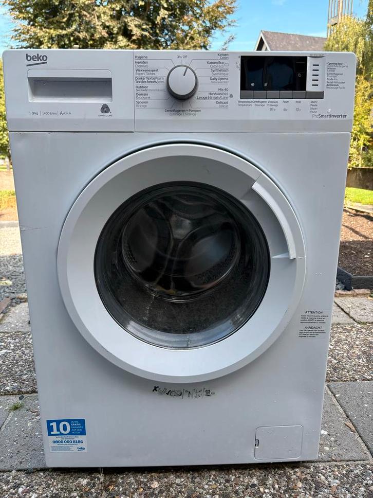 Beko Wasmachine 9kg, 1400 toeren, ProSmart Inverter, Witgoed en Apparatuur, Wasmachines, Gebruikt, Voorlader, 8 tot 10 kg, 85 tot 90 cm
