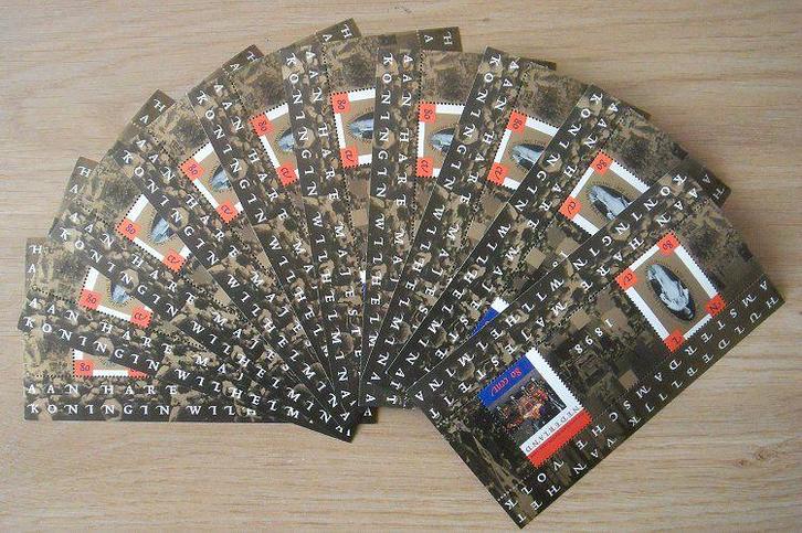 Nederland, 10 blokjes 100 jaar inhuldiging en gouden koets., Postzegels en Munten, Postzegels | Nederland, Postfris, Na 1940, Verzenden