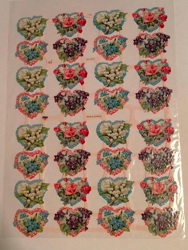 Bloemen roos rozen poesie poezie plaatjes vel 7132, Verzamelen, Poesieplaatjes, Ophalen of Verzenden