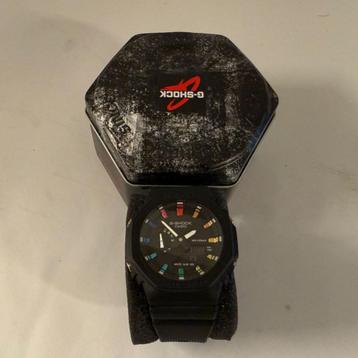 Custom Casio GShock GA2100 Black & Rainbow 45mm | Nieuw beschikbaar voor biedingen