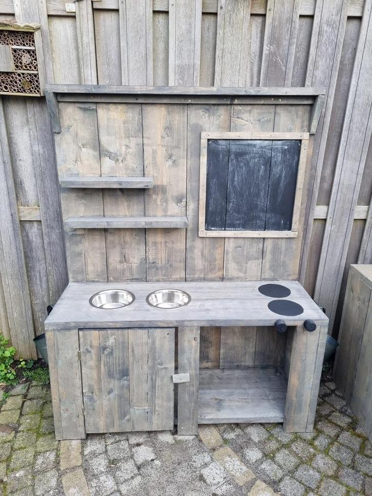 Steigerhouten buitenkeuken, Tuin en Terras, Buitenkeukens, Nieuw, Houtskool, Vrijstaand, Verzenden