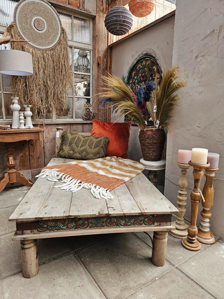 Boho-chic Indiaas Daybed, Tuin en Terras, Ligbedden, Nieuw, Hout, Ophalen of Verzenden