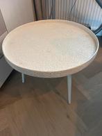 Woood off white Houten Salontafel bijzettafel, Huis en Inrichting, Tafels | Salontafels, Gebruikt, 50 tot 100 cm, Rond, Metaal